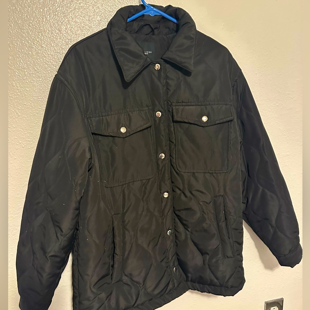 Angel Kiss Loss Angeles Puffer Jacket - Black Size L